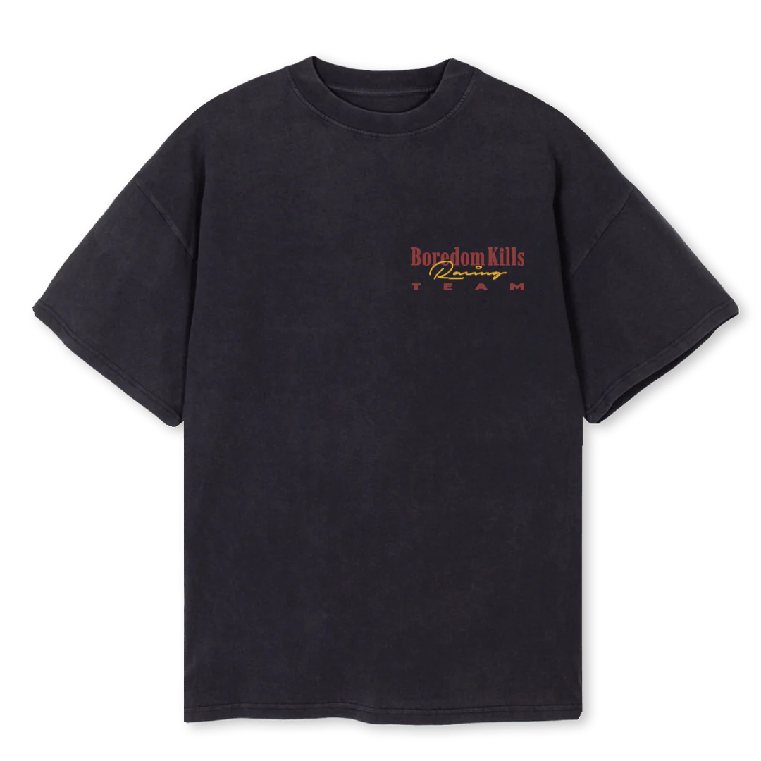 RACETEAMTEE Vintage Black Oversized Tee.