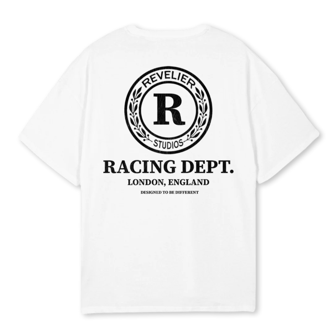 RACING DEPT White Oversized Tee. - Image 2