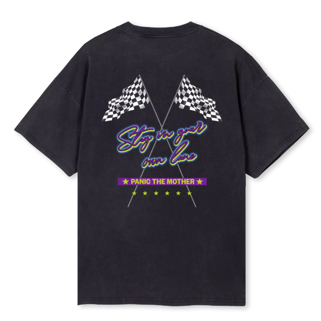 RACING Vintage Black Oversized Tee. - Image 2