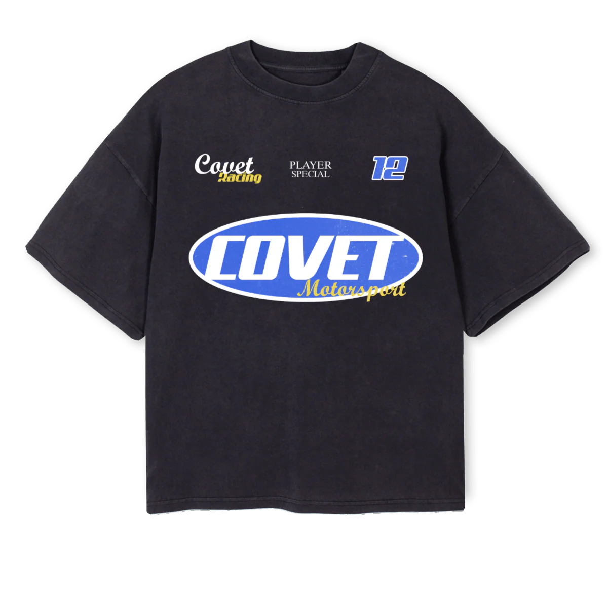 RACINGCLUB Vintage Black Oversized Boxy Tee.