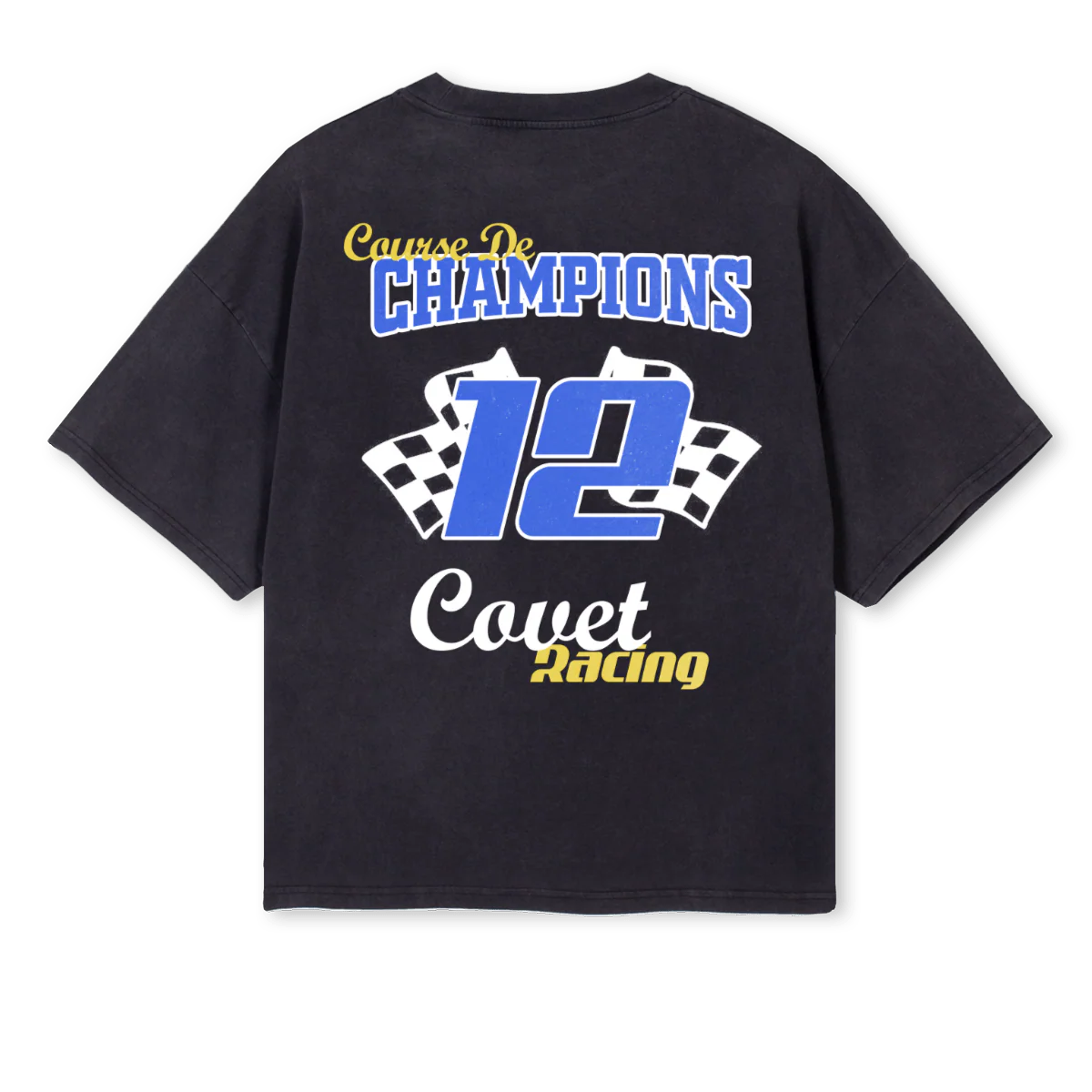 RACINGCLUB Vintage Black Oversized Boxy Tee. - Image 2