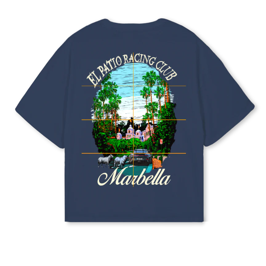 RACINGCLUBMARBELLA Navy Blue Oversized Boxy Tee. - Image 2