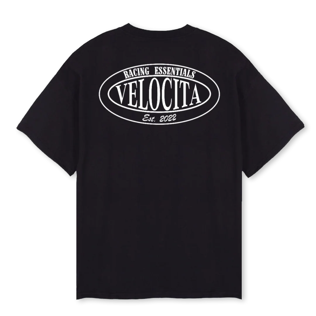 RACINGESSENTIALISM Black Oversized Tee. - Image 2