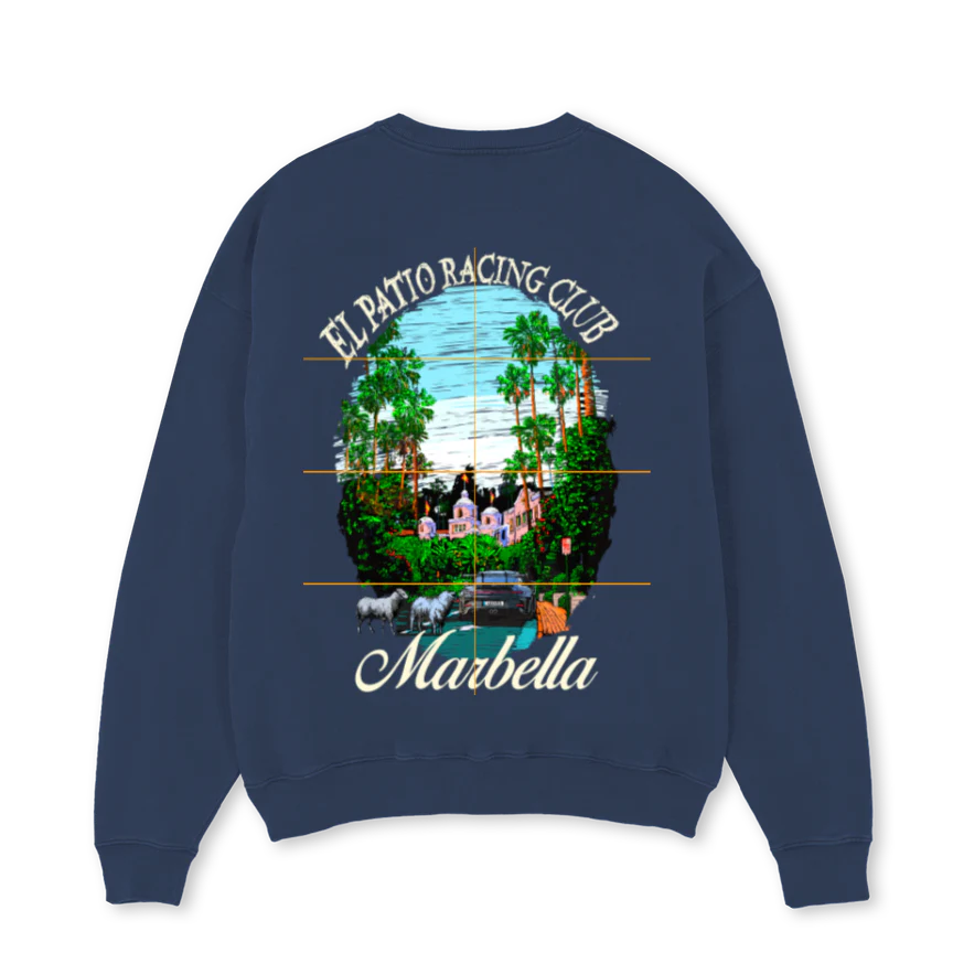 RACINGMARBELLACRNAVY Navy Blue Oversized Crewneck Sweater. - Image 2