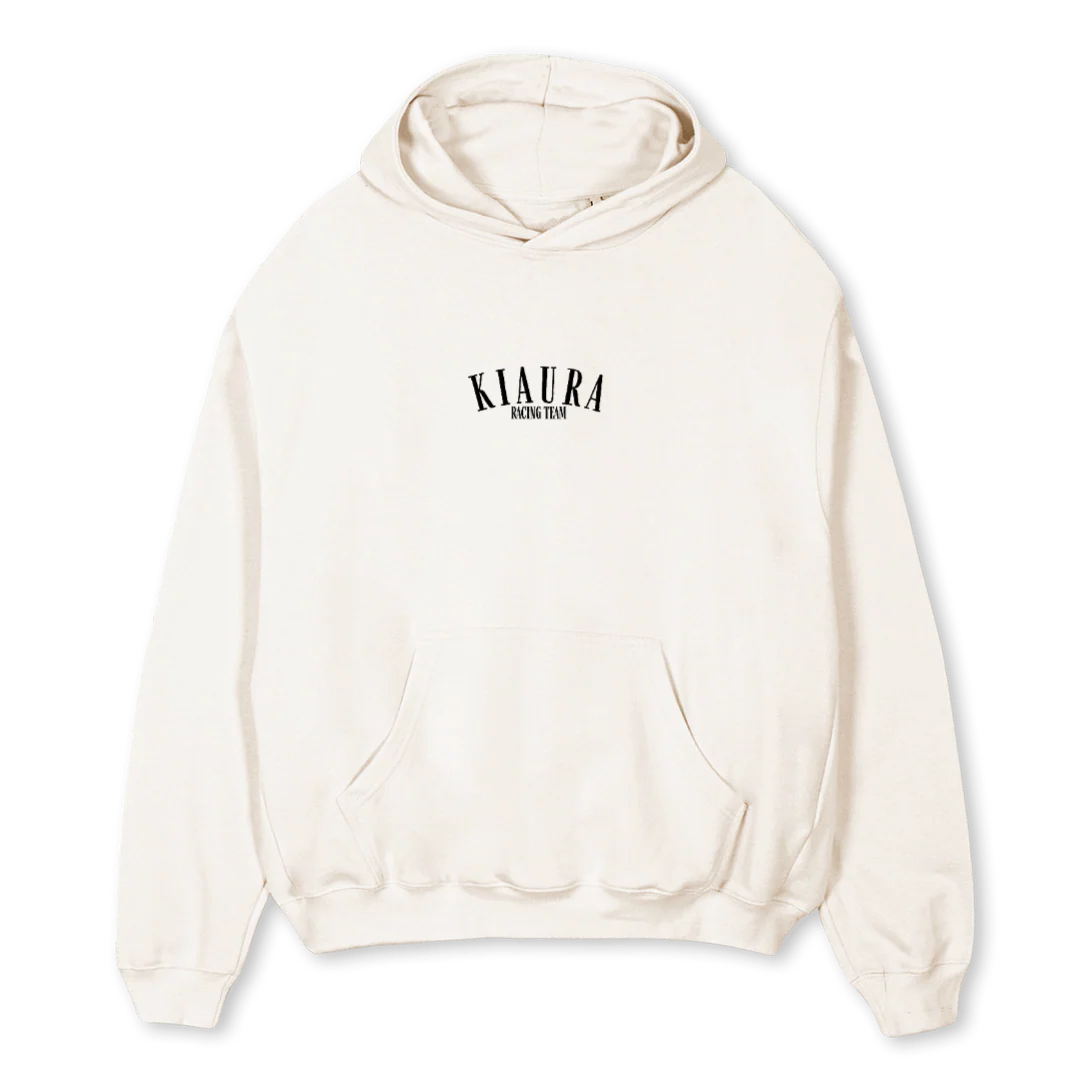 RACINGTEAMHOODIE Vintage White Oversized Hoodie.