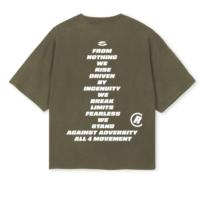 RACINGTEETRIPLE Vintage Olive Oversized Boxy Tee. - Image 2