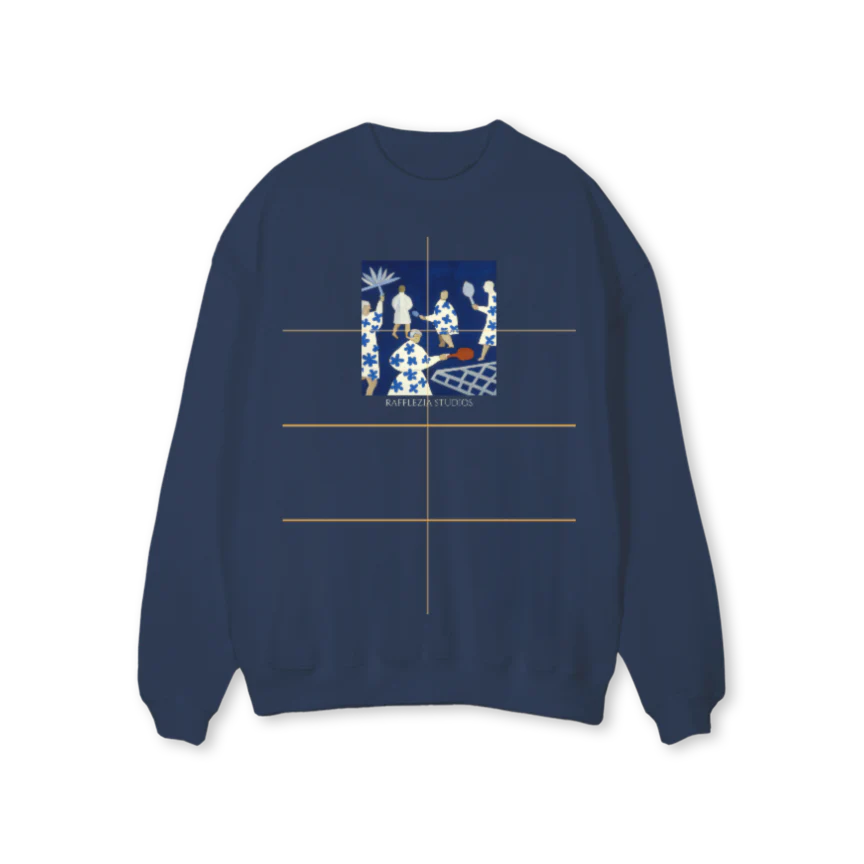 RACKETDANSESWEAT Navy Blue Regular Crewneck Sweater.