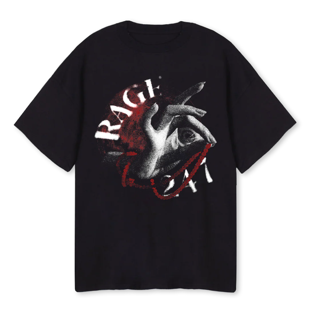 RAGE Black Oversized Tee.