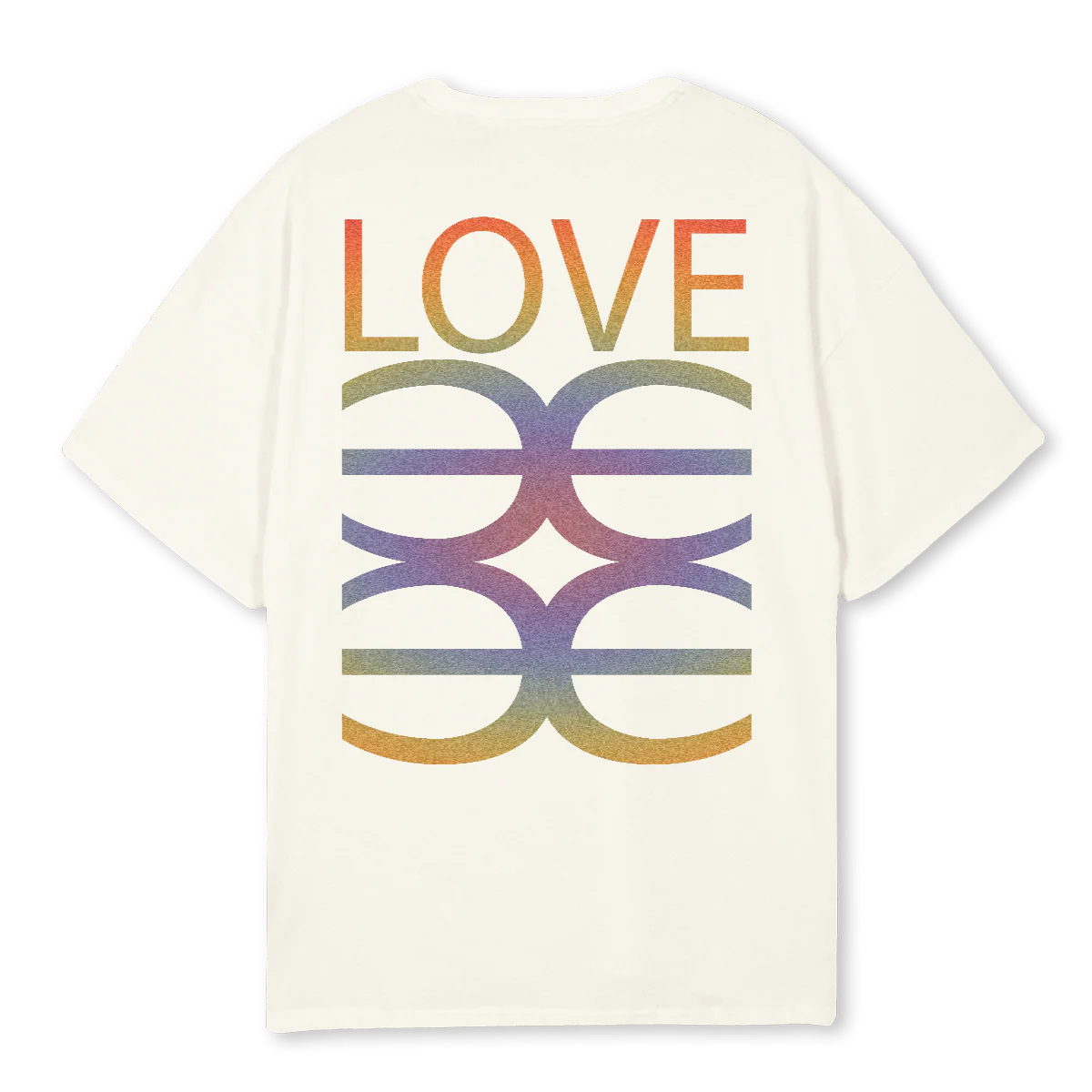 RAINBOW LOVE ANAGRAM Cream Oversized Tee. - Image 2