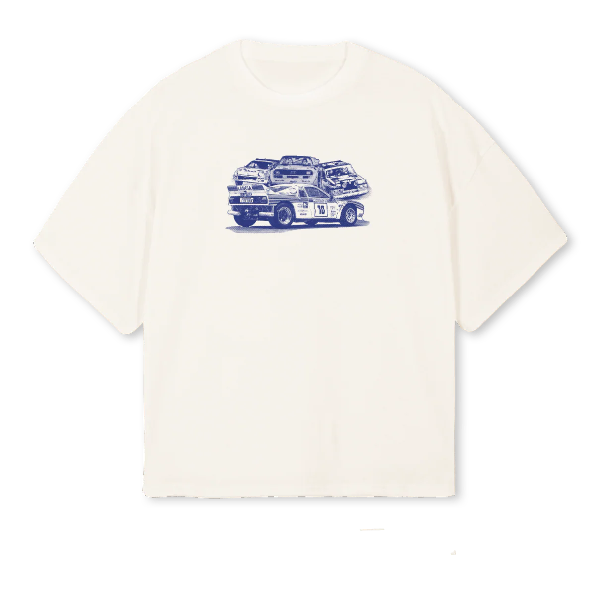RALLYRETRO RALLYE Vintage White Oversized Boxy Tee.