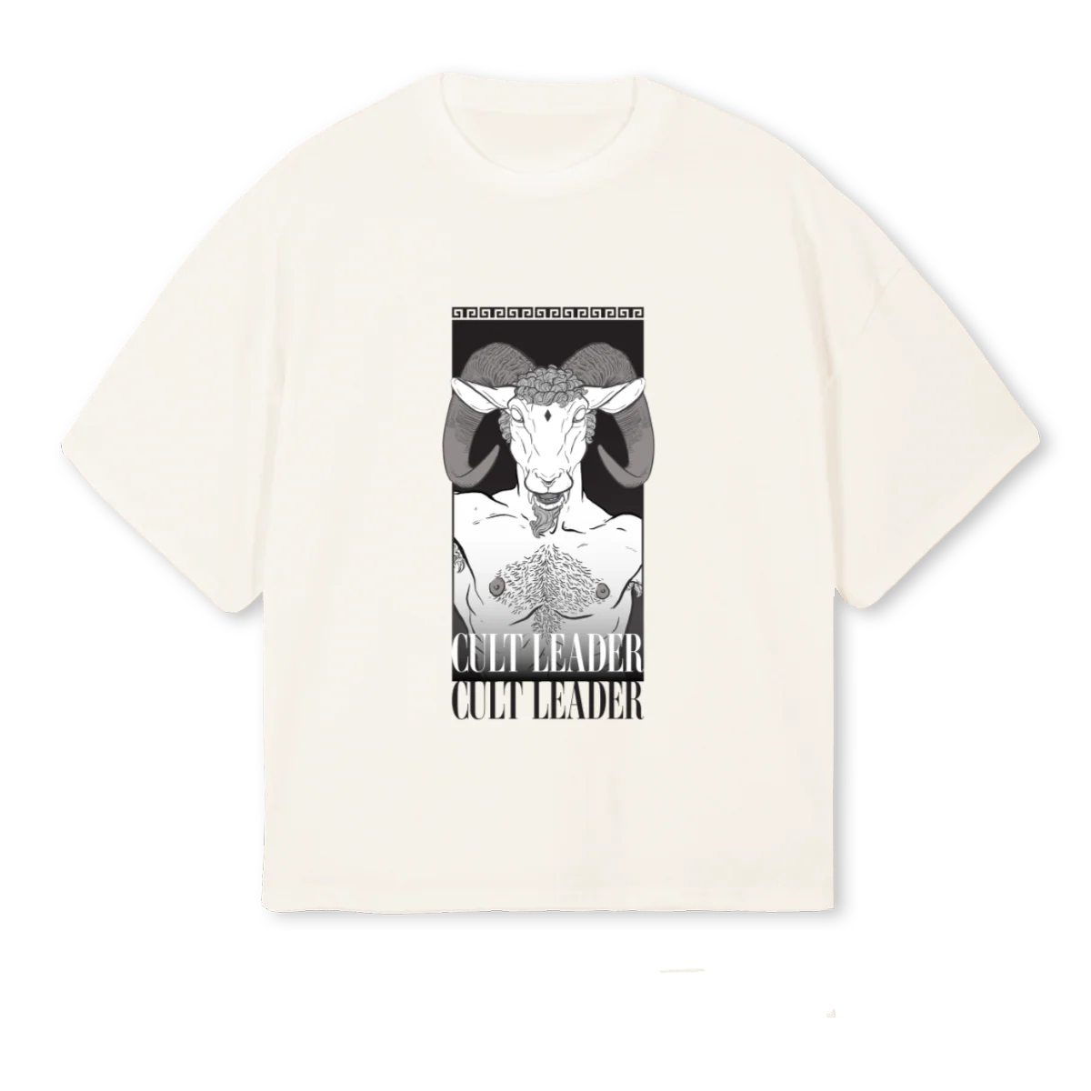 RAM CULT LEADER Vintage White Oversized Boxy Tee.