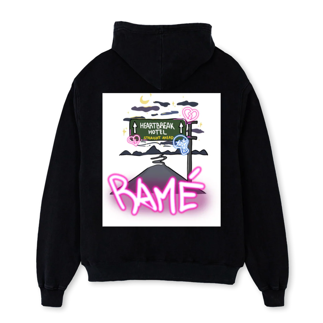 RAME HEARTBREAK HOTE Black Oversized Hoodie. - Image 2