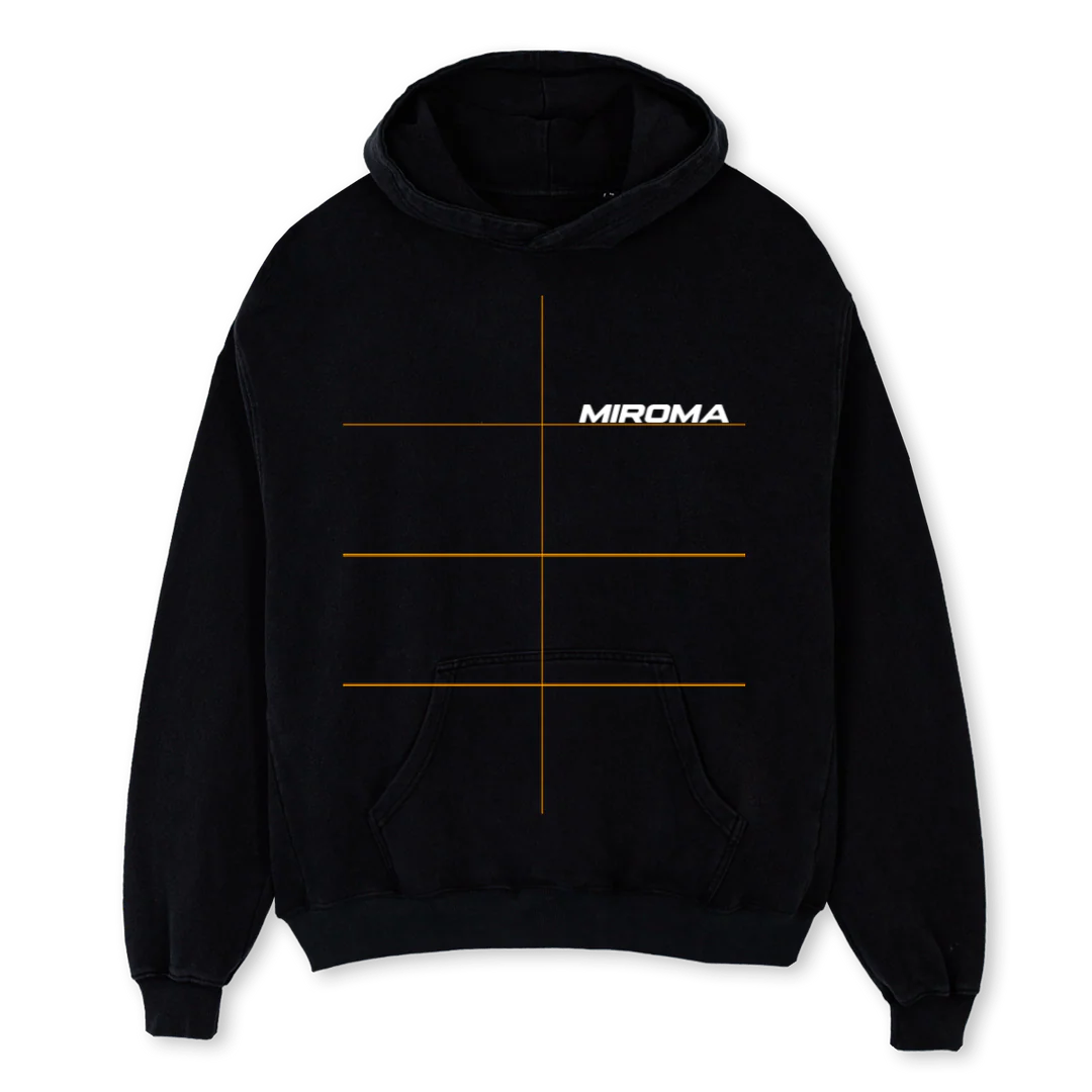 RAPIDLOGOWHITE Black Oversized Hoodie.