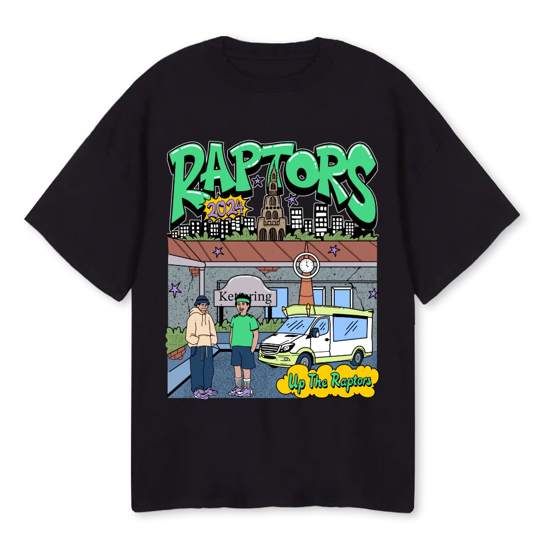 RAPTEEKCC Black Oversized Tee.