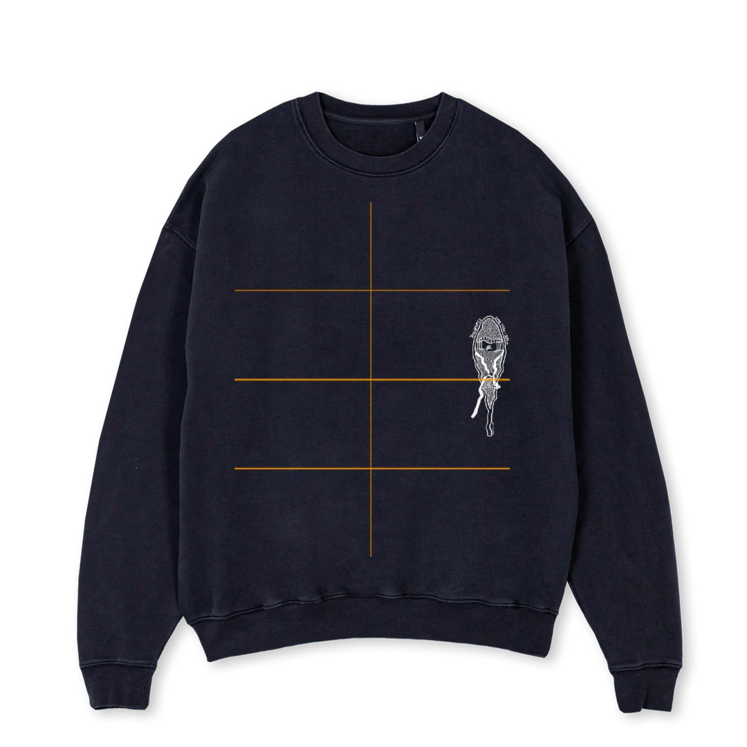 RAQUETTE Vintage Black Oversized Crewneck Sweater.