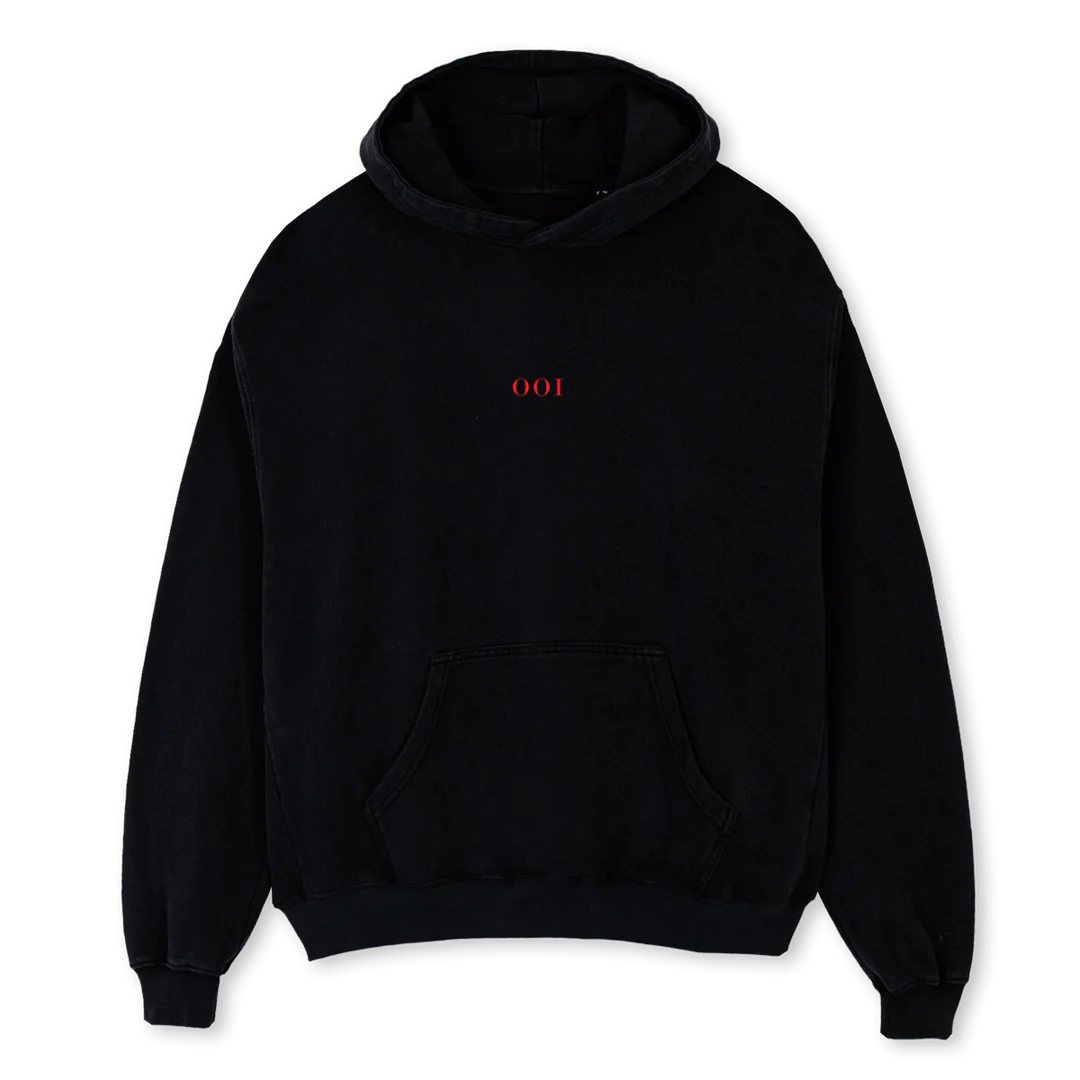 RAVEONOMICSHOOID Black Oversized Hoodie.