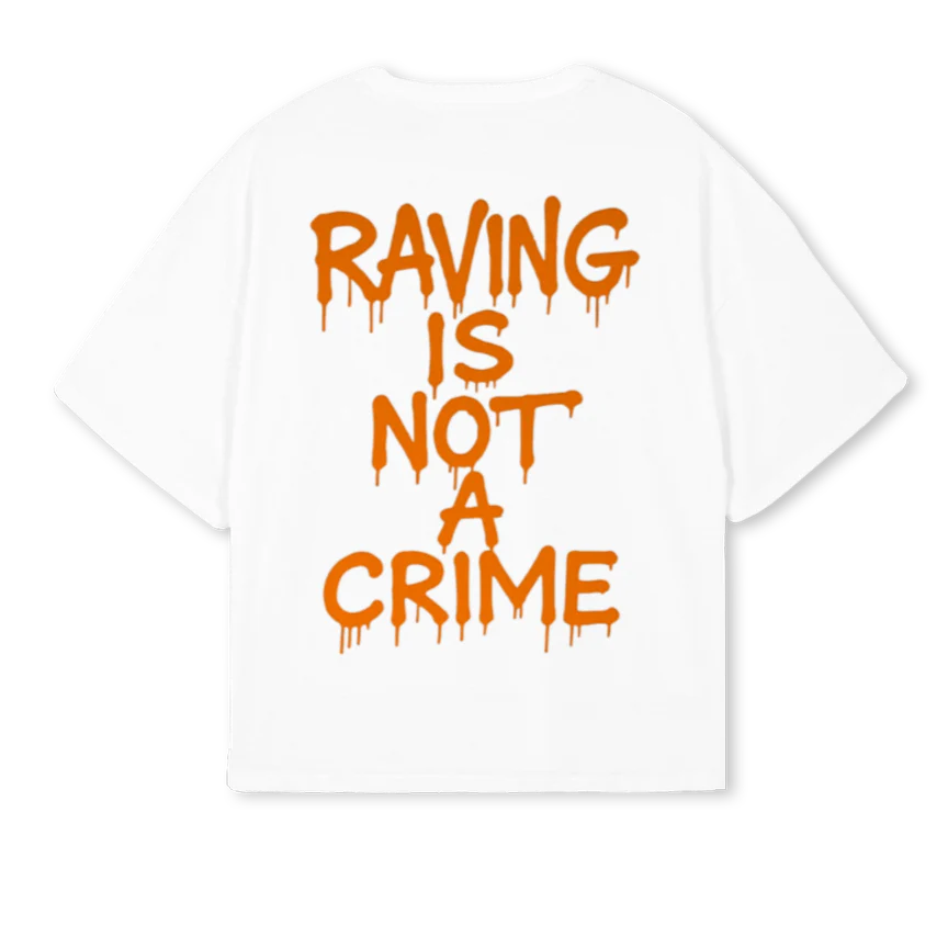 RAVINGISNOTACRIME White Oversized Boxy Tee. - Image 2