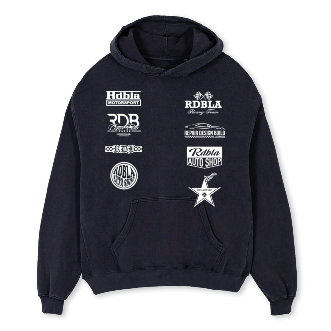 RDBMSVBWH Vintage Black Oversized Hoodie.