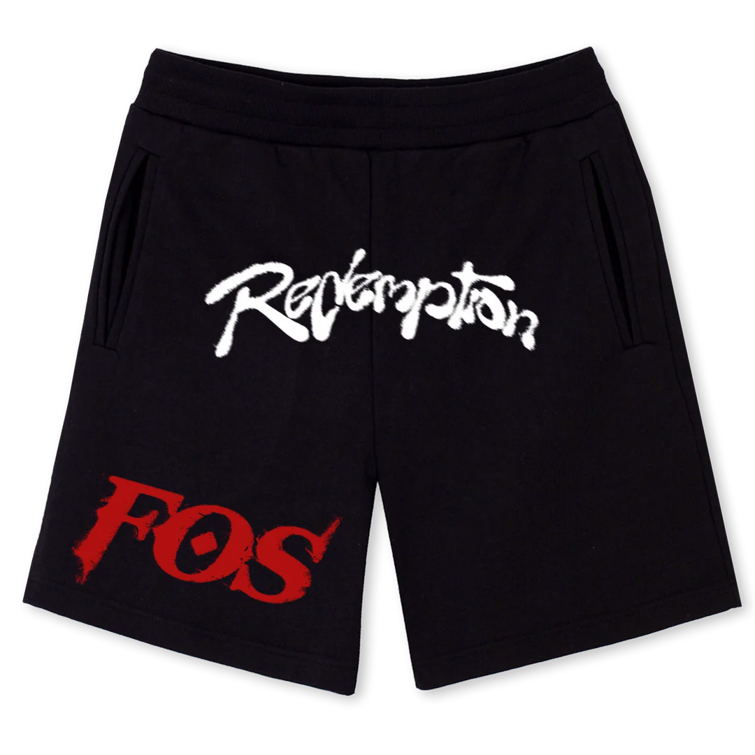 RDMTSRTRED Black Sweatshorts.