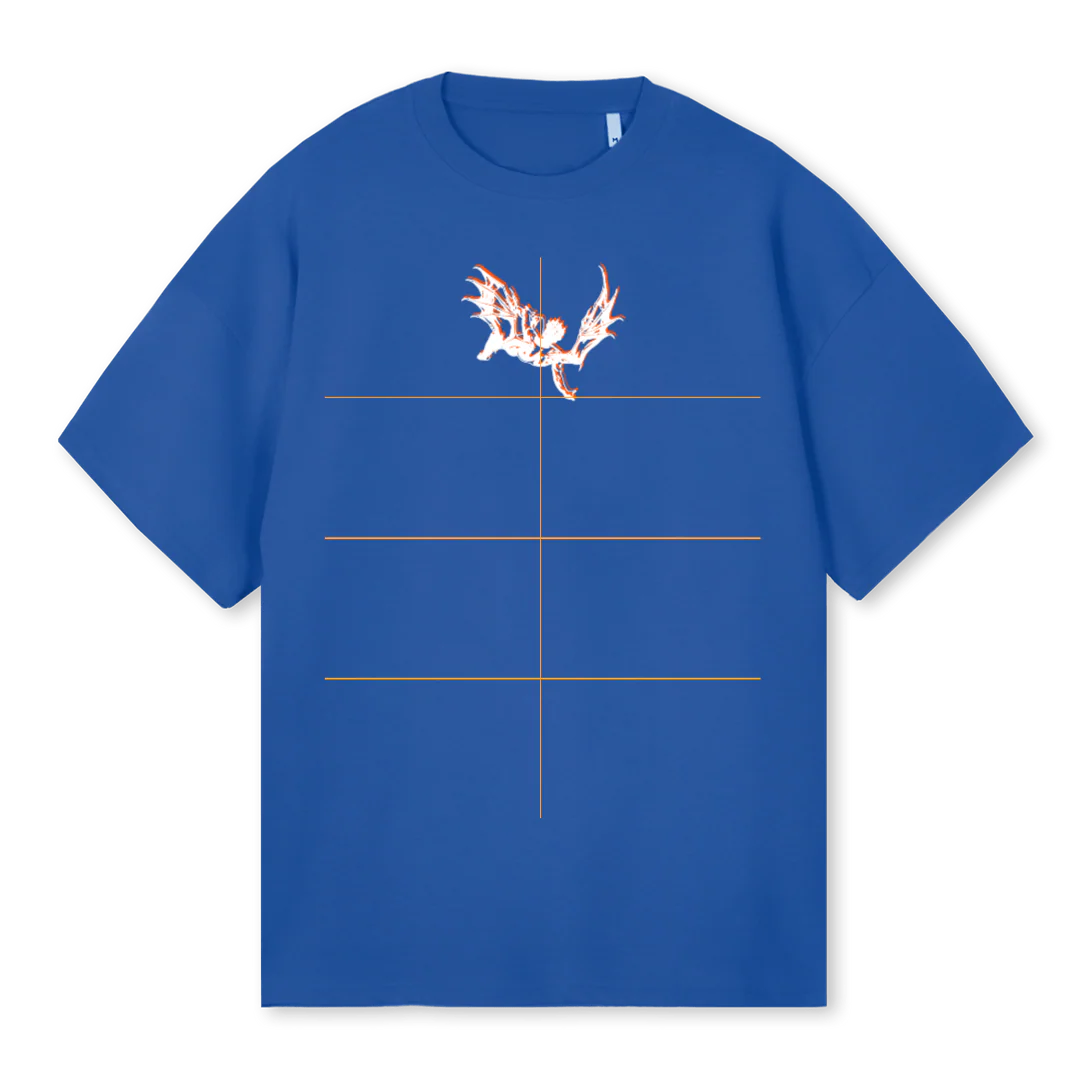 RE OOA SIMPLE VA Cobalt Blue Oversized Tee.