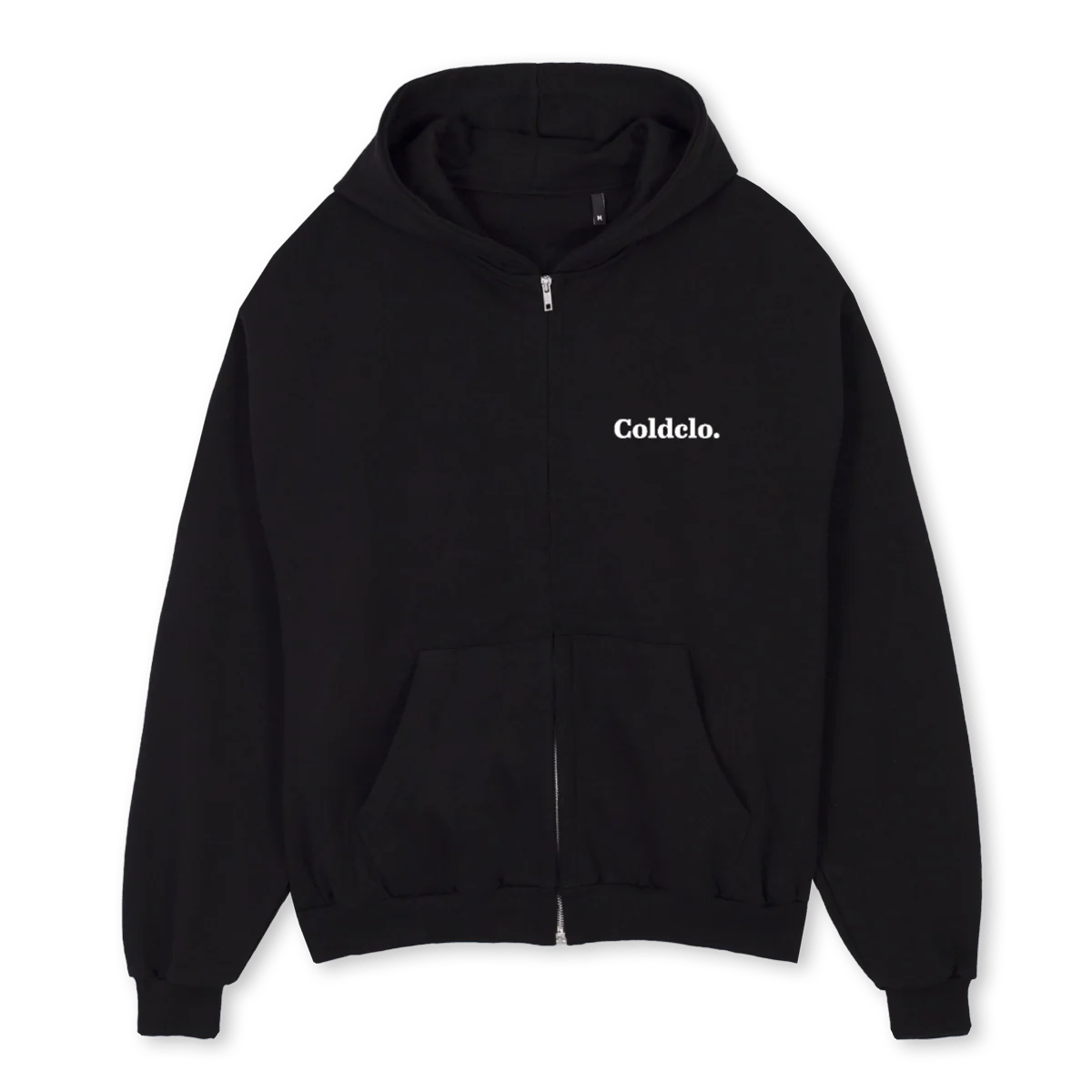 REALBLACK Black Oversized Zipped Hoodie.