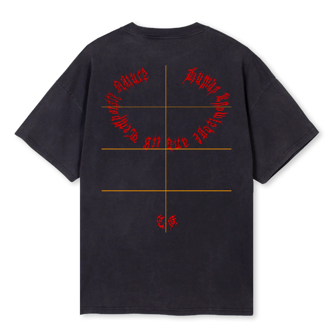 RED KNOWLEDGE Vintage Black Oversized Tee. - Image 2