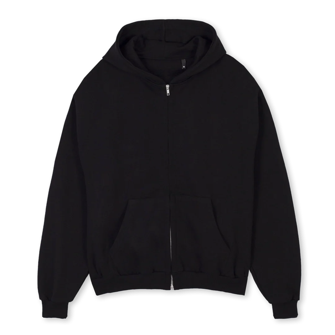 RED LIGHT Black Oversized Zipped Hoodie. - Image 2