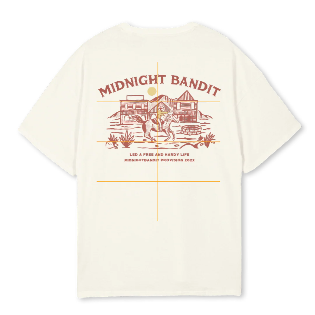 RED MIDNIGHT RIDER Cream Oversized Tee. - Image 2