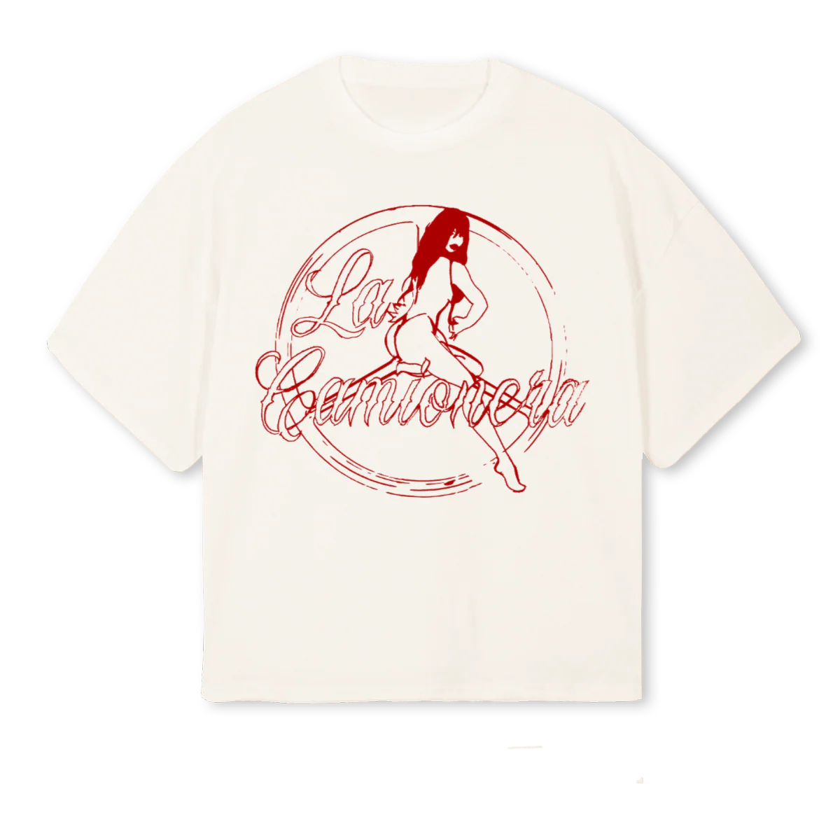 RED Vintage White Oversized Boxy Tee.