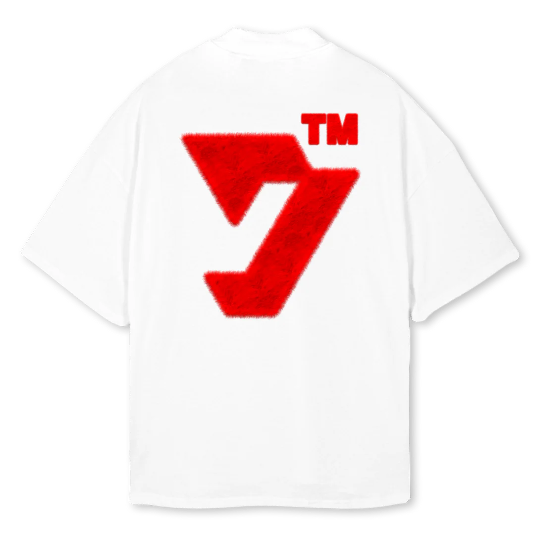 REDHAIRY White Oversized Mock Neck Tee. - Image 2