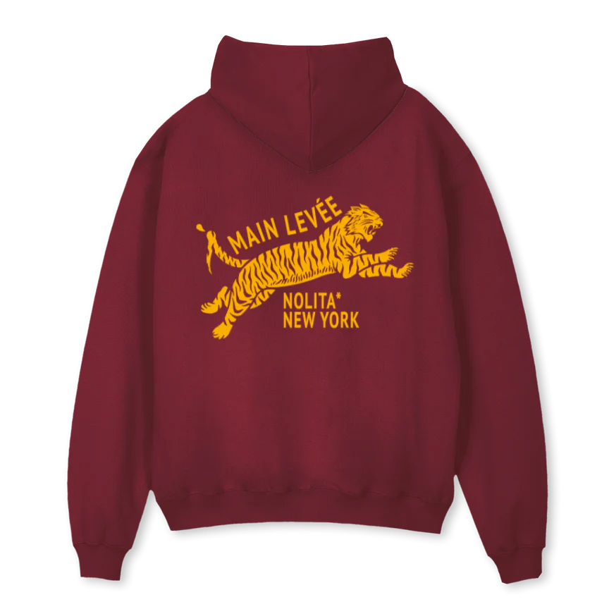 AMLCHINATOWN_BG Burgundy Oversized Hoodie - Image 2