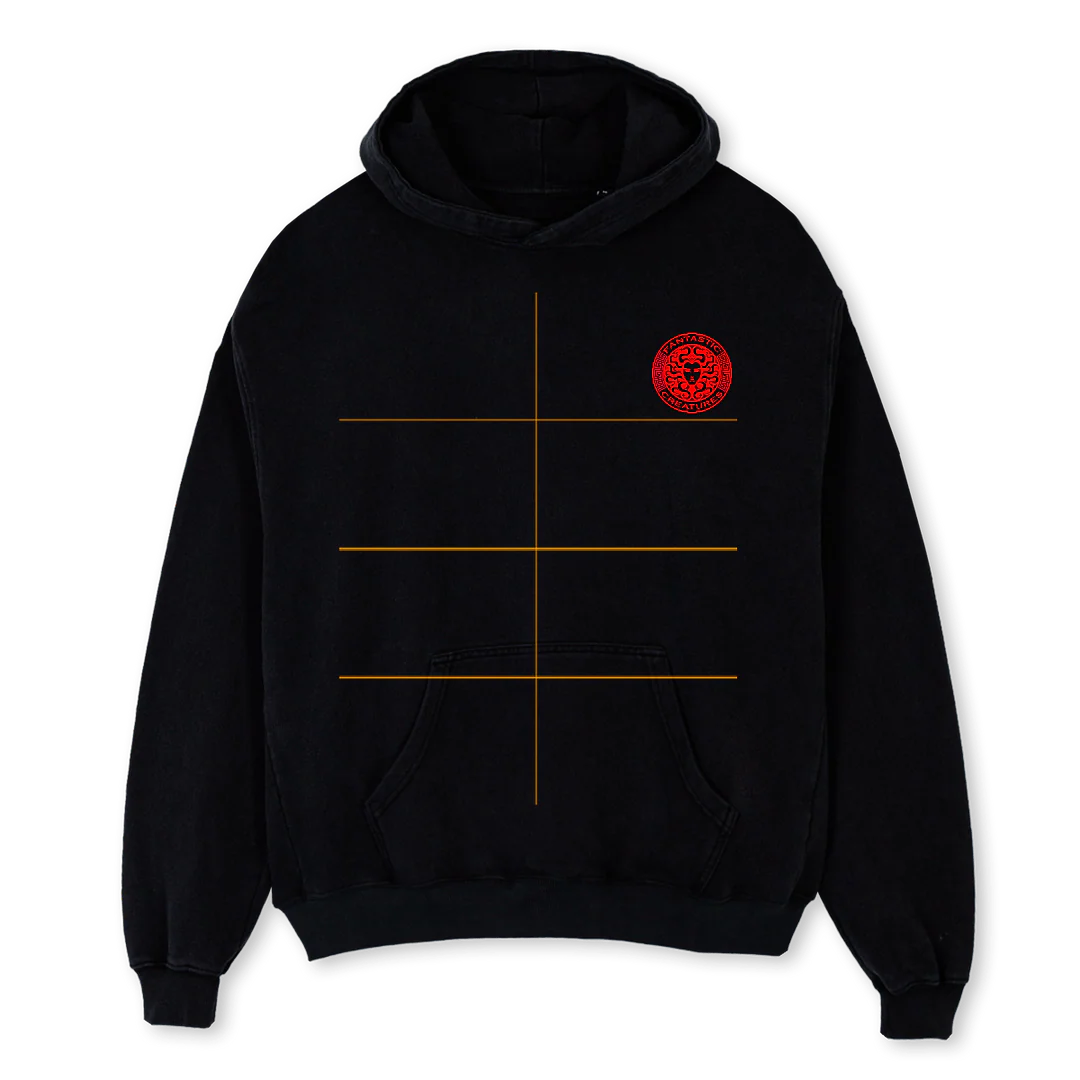 REDMEDUSBLKHOOD Black Oversized Hoodie.
