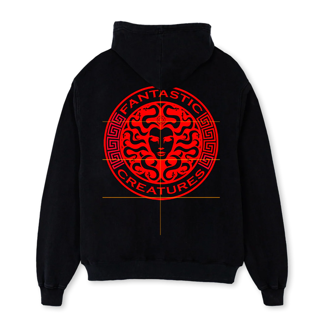 REDMEDUSBLKHOOD Black Oversized Hoodie. - Image 2