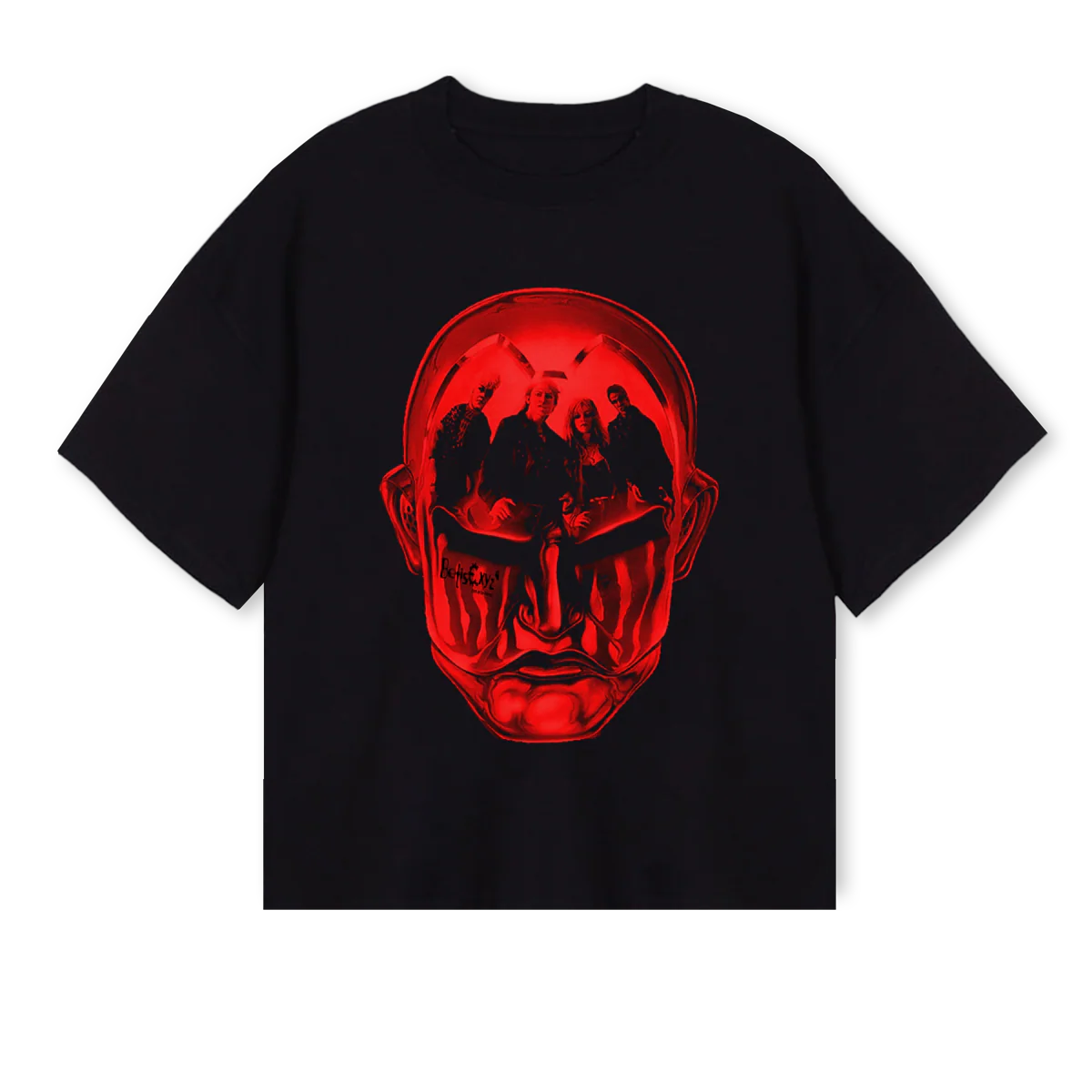 REDROBOTSAMPLEBTISE Black Oversized Boxy Tee.