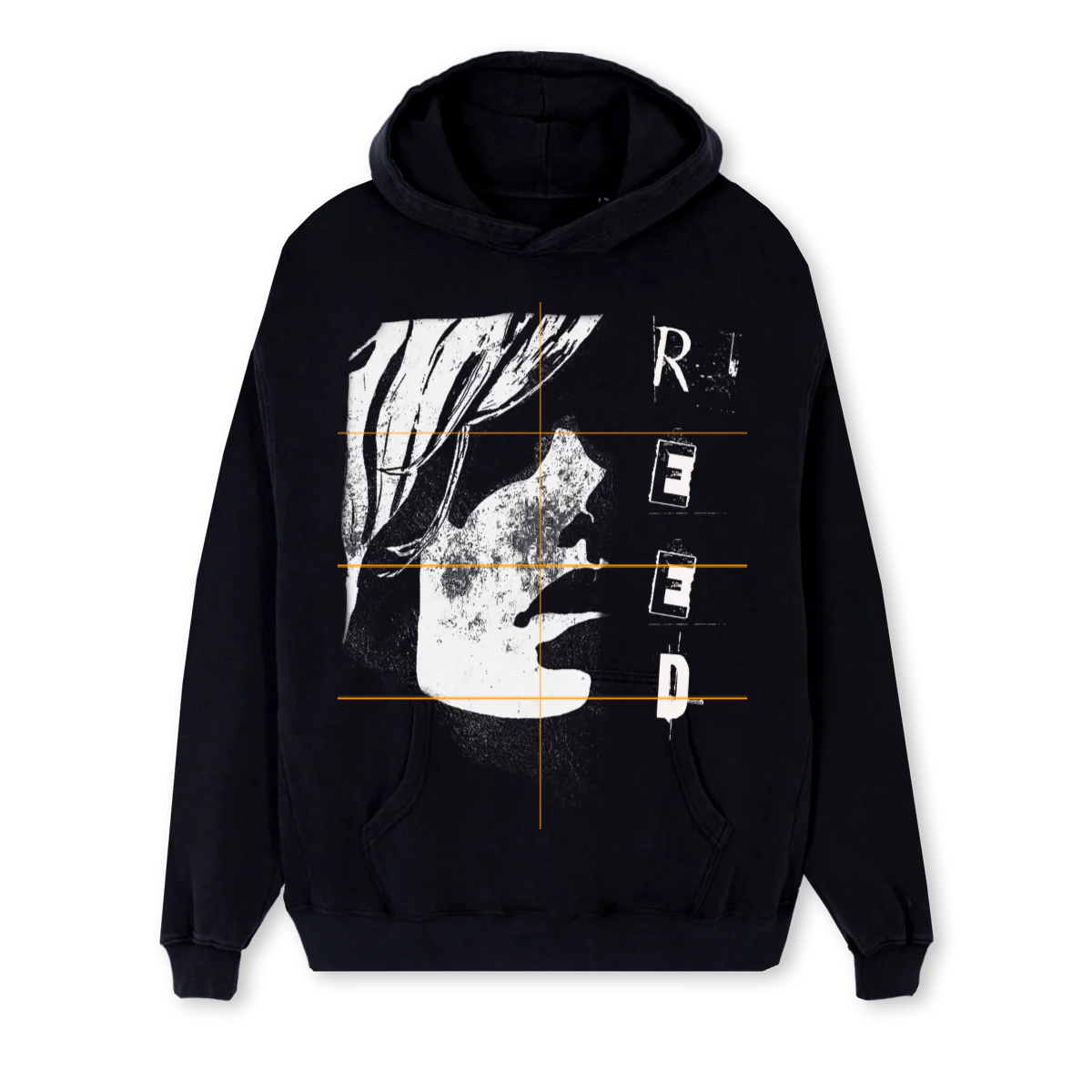 REEDFACEHOODIE Black Regular Hoodie.