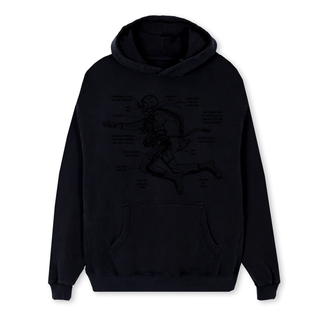 REGBLKROCKETMAN Black Regular Hoodie.