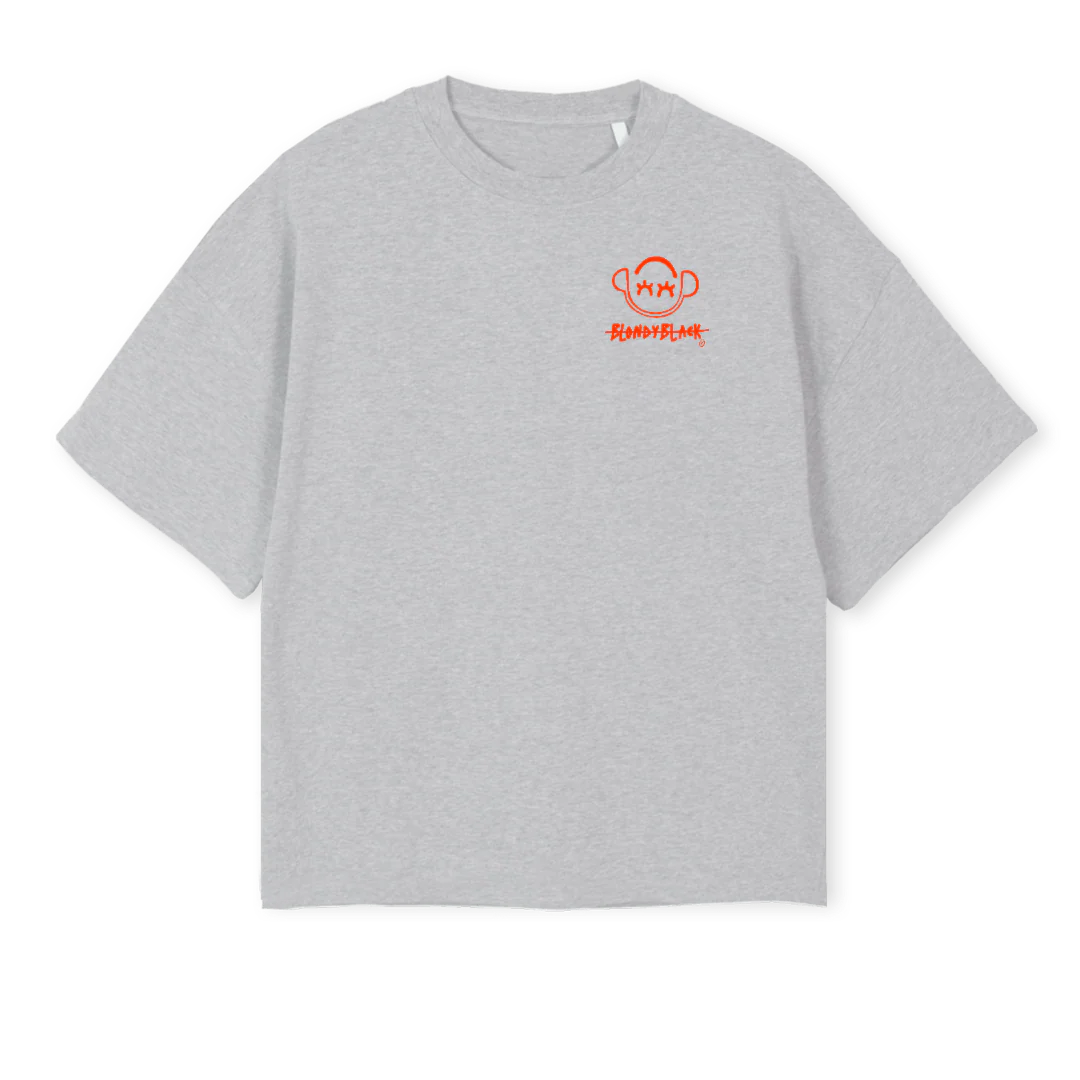 RELAXMYEYES Light Grey Marl Oversized Boxy Tee.