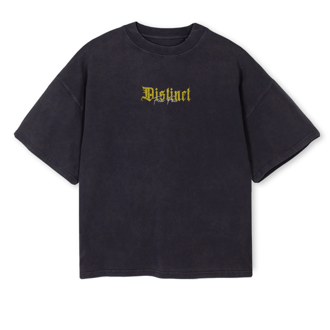 RELENTLESS Vintage Black Oversized Boxy Tee.