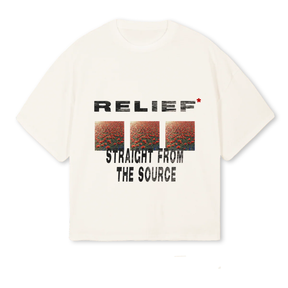 RELIEFTEE Vintage White Oversized Boxy Tee.