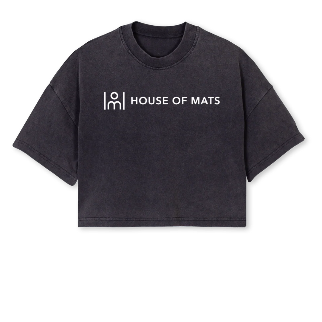 REMEJOGGINET Vintage Black Cropped Oversized Tee.
