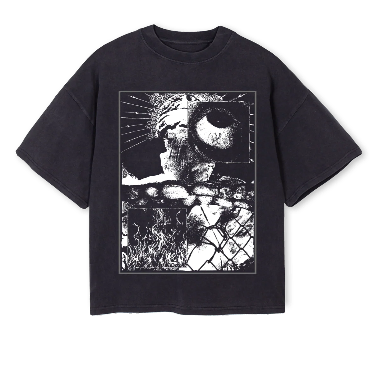 REMEMBRTEE Vintage Black Oversized Boxy Tee.