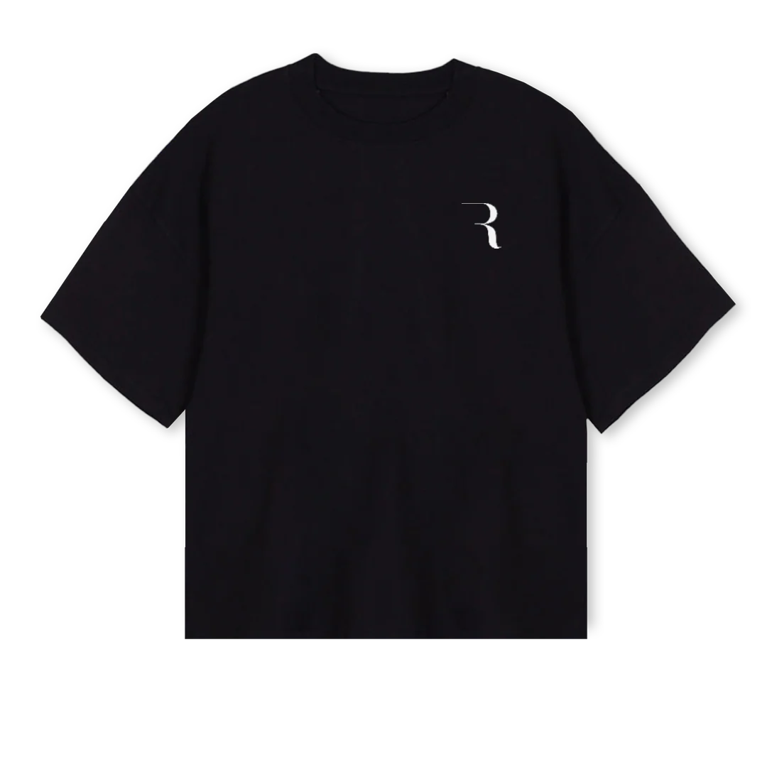 RENEWDTHREE Black Oversized Boxy Tee.
