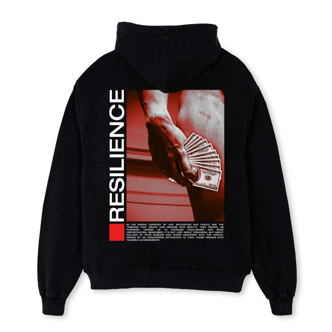 RESILENCENOVRE Black Oversized Hoodie. - Image 2