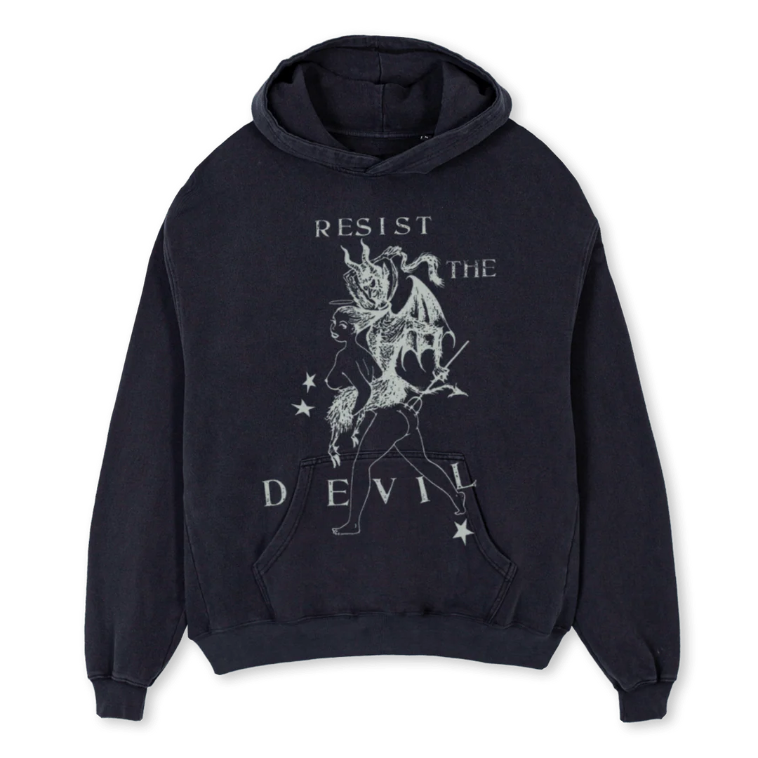 RESIST Vintage Black Oversized Hoodie.