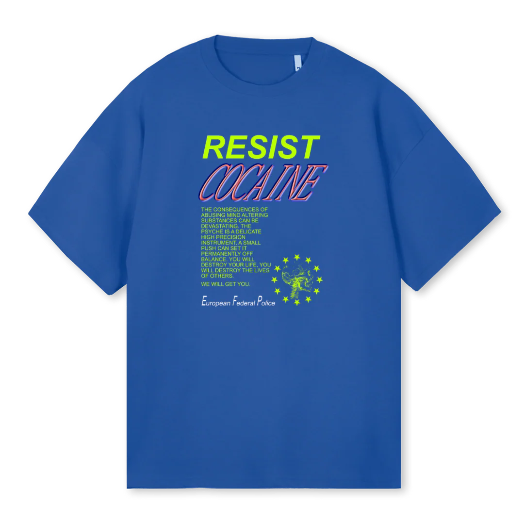 RESISTCOC Cobalt Blue Oversized Tee.