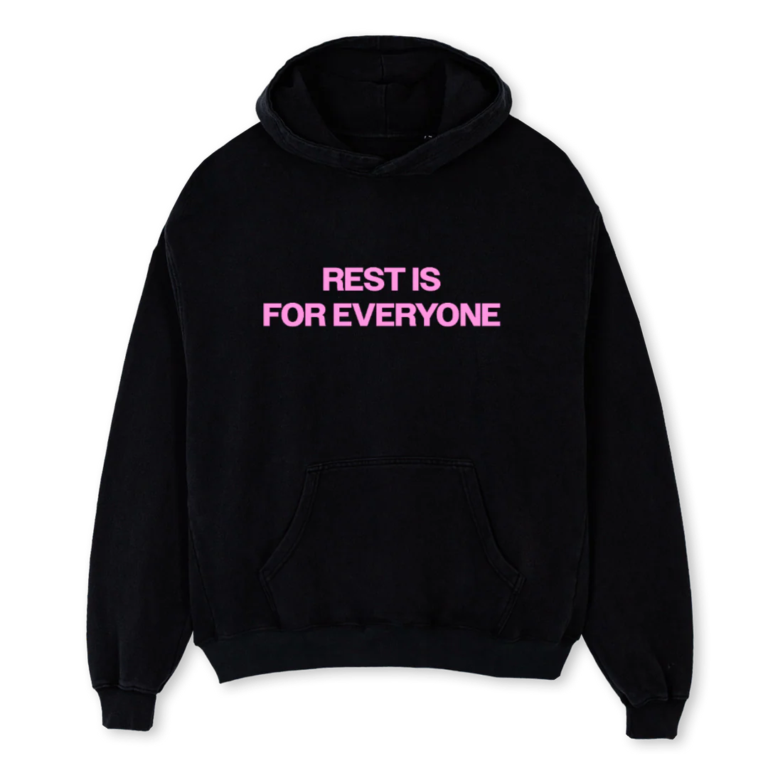 REST Black Oversized Hoodie.