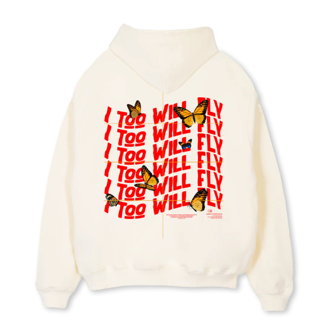 RETRO Cream Oversized Hoodie. - Image 2
