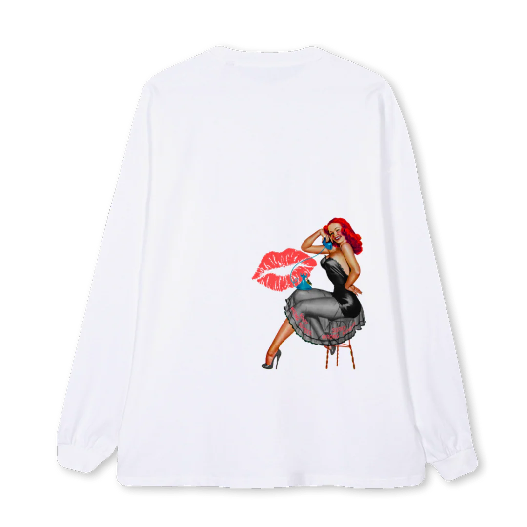 RETRO SLEEVE White Oversized LS Tee. - Image 2