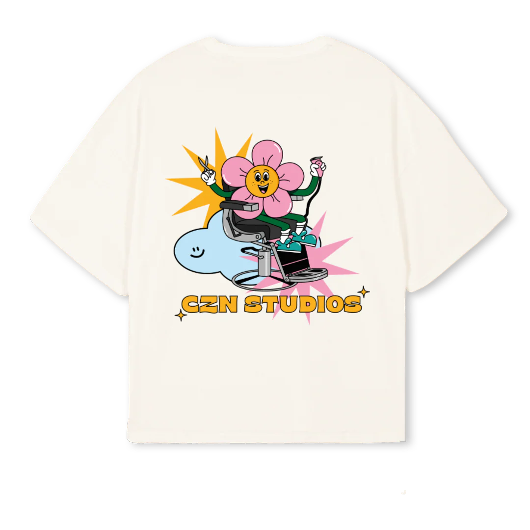 RETROFLOWER Vintage White Oversized Boxy Tee. - Image 2