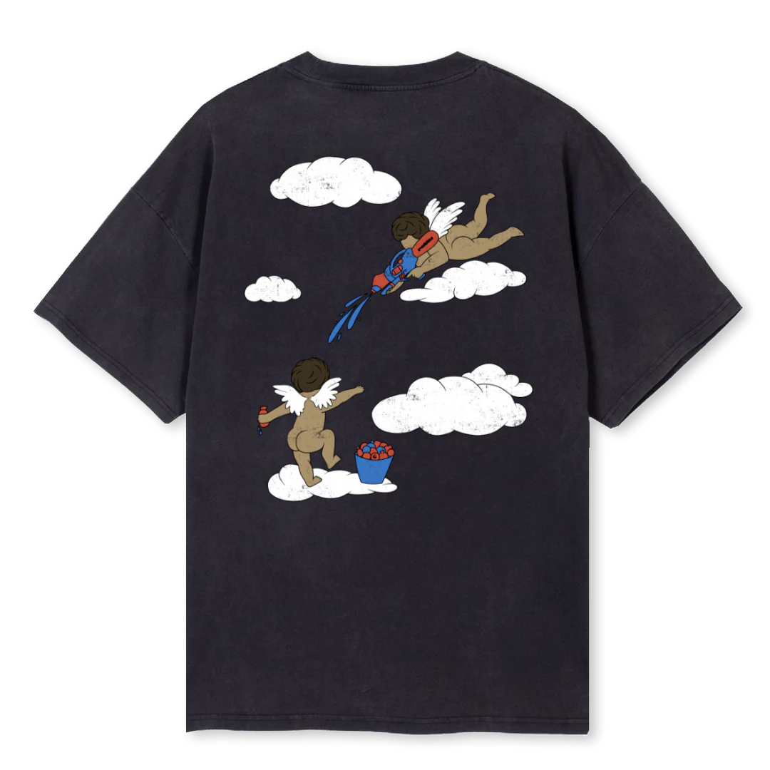 RETTUANGELPRINT Vintage Black Oversized Tee. - Image 2